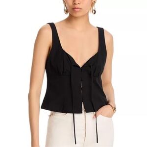 WAYF Isola Black Cotton Cropped Tank XS